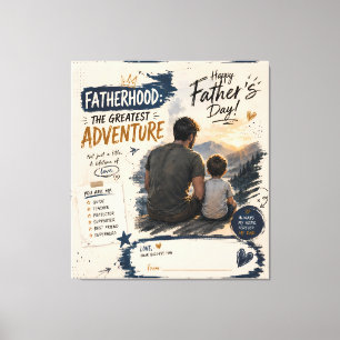 Personalised Fatherhood Adventure Canvas Print