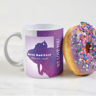Personalised fatherhood appreciation purple sky coffee mug