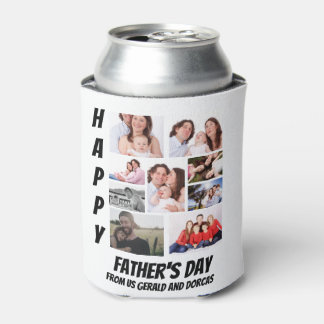 Personalised Father's Day  9 Photo Collage  Can Cooler