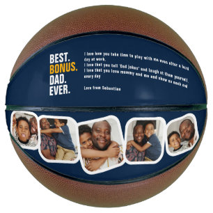 Personalised Fathers Day Best Bonus Dad Ever Basketball
