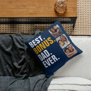 Personalised Fathers Day Best Bonus Dad Ever Cushion