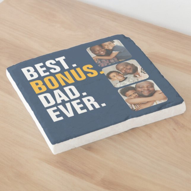 Personalised Fathers Day Best Bonus Dad Ever Stone Coaster (Personalized Fathers Day Best Bonus Dad Ever Stone Coaster from Ricaso. 3 photographs for stepdad)
