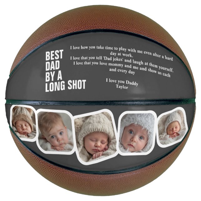 Personalised Fathers Day Best Dad By A Long Shot Basketball (Front)