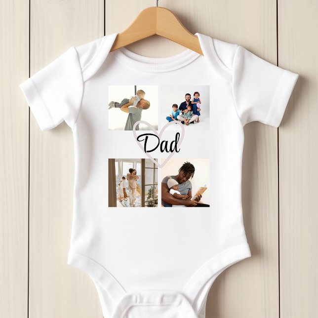 Personalised Fathers Day Custom Photo and Text Baby Bodysuit (Creator Uploaded)