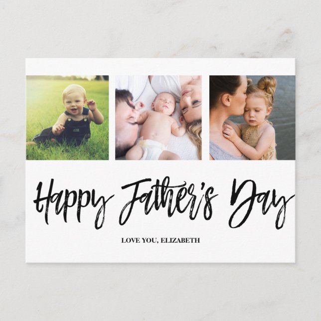 Personalised Fathers Day Dad Script Modern Postcard (Front)