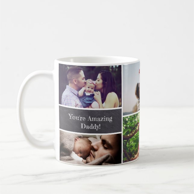 Personalised Father's day daddy Photo collage Coffee Mug (Left)