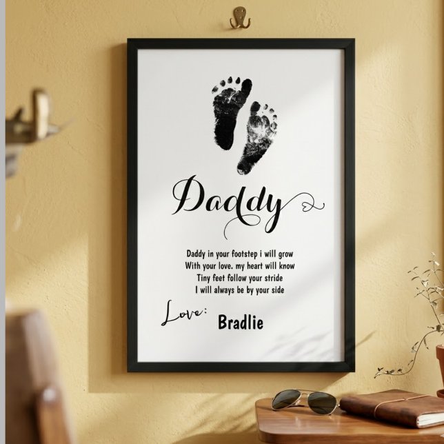 Personalised Father's Day Footprint Keepsake  Poster (Creator Uploaded)
