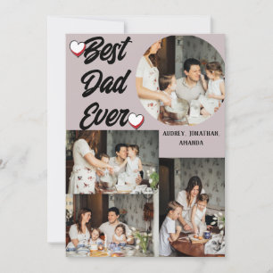Personalised father's Day, Four photo collage Holiday Card