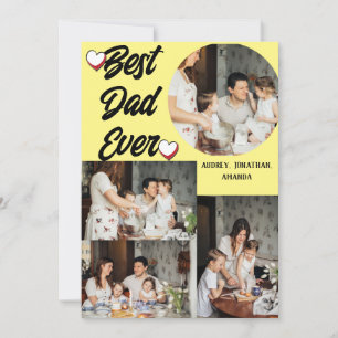 Personalised father's Day, Four photo collage Holiday Card