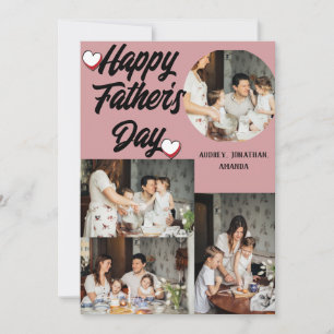 Personalised father's Day, Four photo collage Holiday Card