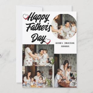 Personalised father's Day, Four photo collage Holiday Card