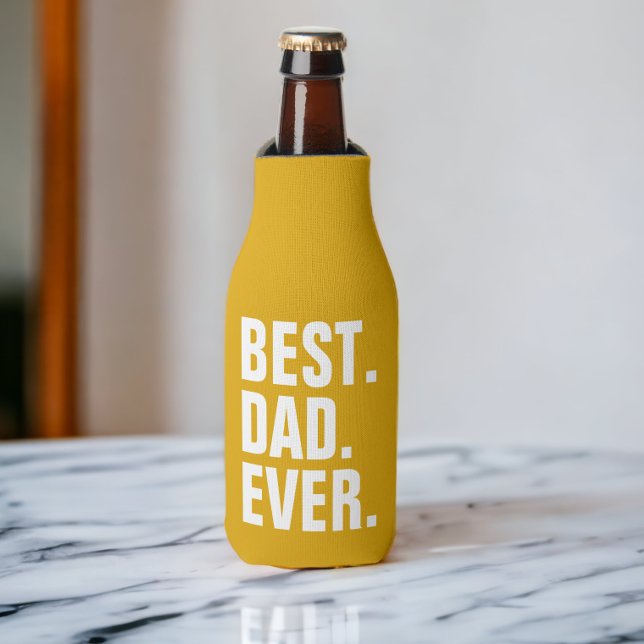 Personalised Fathers Day Gift Best Dad Ever Bottle Cooler (Creator Uploaded)