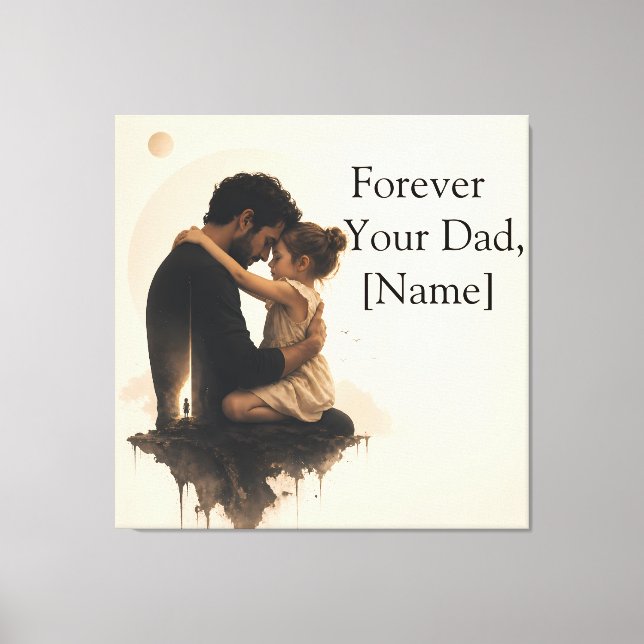 Personalised Fathers Day Gift From Daughter Canvas Print (Front)