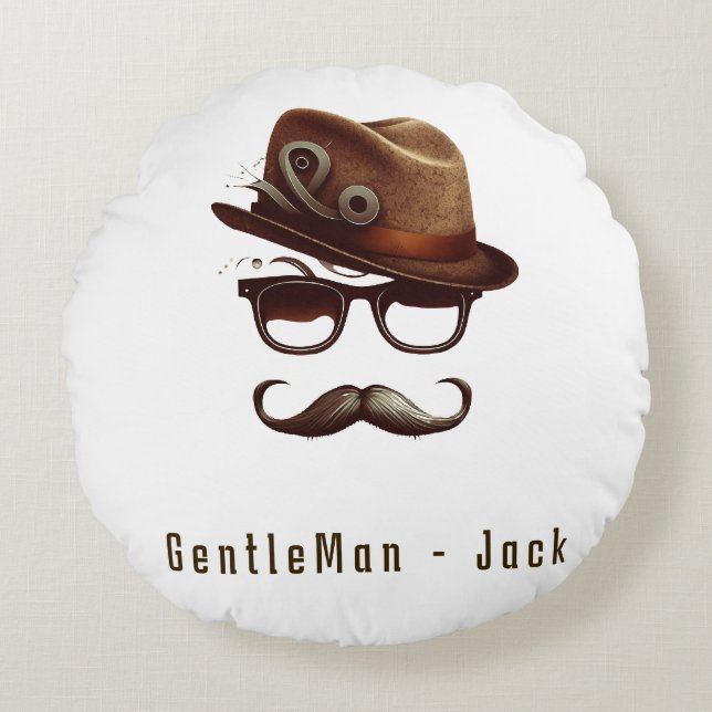 Personalised Father's day Gift from Kids Round Cushion (Front)