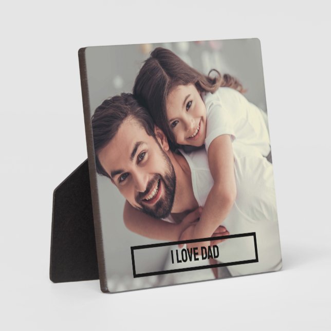 Personalised Fathers Day Gift | I Love Dad Photo Plaque (Front)