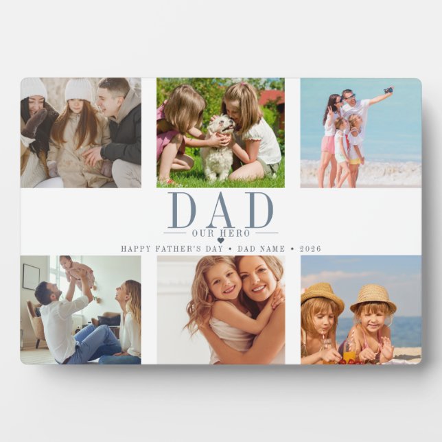 Personalised Father's Day Photo Collage for Dad Plaque (Front)