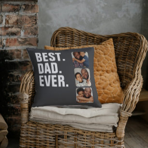 Personalised Fathers Day Photo Gift Best Dad Ever Cushion