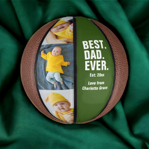Personalised Fathers Day Photo Gift Best Dad Ever Mini Basketball