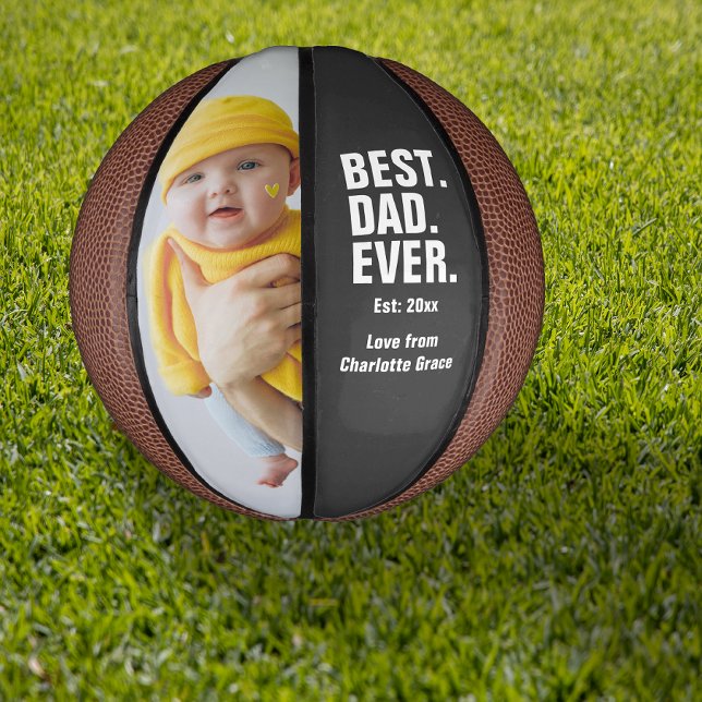 Personalised Fathers Day Photo Gift Best Dad Ever Mini Basketball (Creator Uploaded)