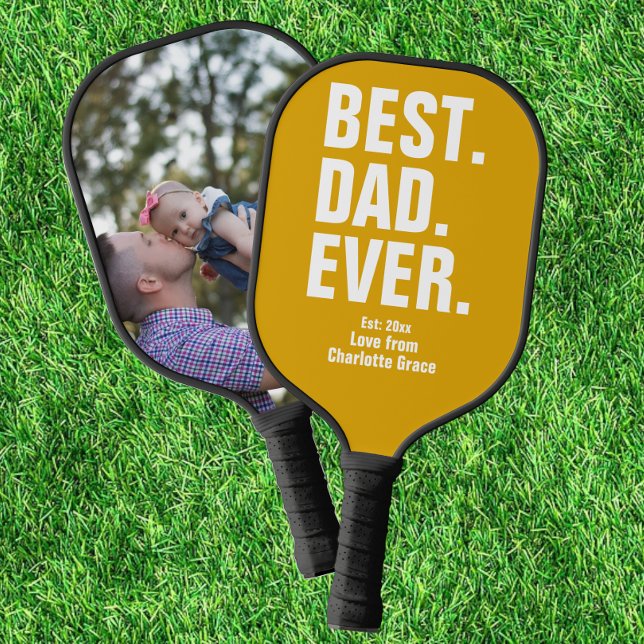 Personalised Fathers Day Photo Gift Best Dad Ever Pickleball Paddle (Creator Uploaded)