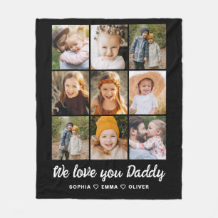 Personalised Fathers Day Photo Instagram Collage Fleece Blanket