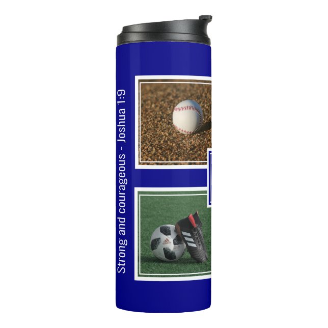 Personalised Father's Day SPORTS Custom Photos Thermal Tumbler (Rotated Left)