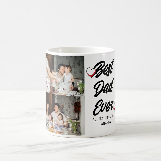Personalised father's Day, two photo collage gift Coffee Mug (Center)