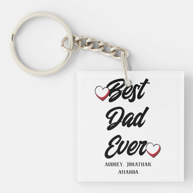 Personalised father's Day, two photo collage gift Key Ring (Front)