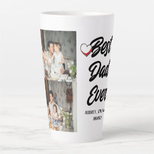 Personalised father's Day, two photo collage gift Latte Mug