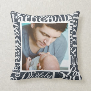 Personalised Father's Day Word Collage Chalkboard Cushion