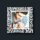 Personalised Father's Day Word Collage Photo Print<br><div class="desc">Add your favourite Instagram photo to create a beautiful unique photo collage wrapped canvas print. Your personal photo surrounded by a word collage border of the many ways to say DAD. Faux linen texture that can be changed to customised background from Zazzle's colour palette. Perfect for creating memories and keepsake...</div>