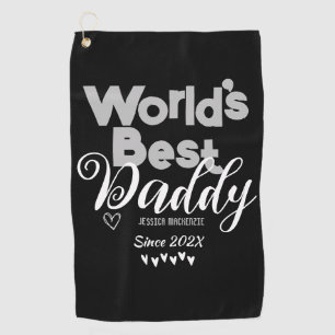 Personalised Fathers Day, world's best daddy gift Golf Towel