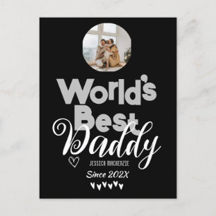 Personalised Fathers Day, world's best daddy gift Holiday Postcard