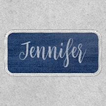 Personalised Faux Blue Denim Name