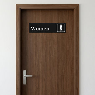 Personalised Faux Brushed Aluminium Restroom Signs Bumper Sticker