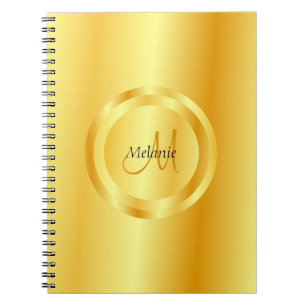Personalised Faux Gold Elegant Template Monogram Notebook