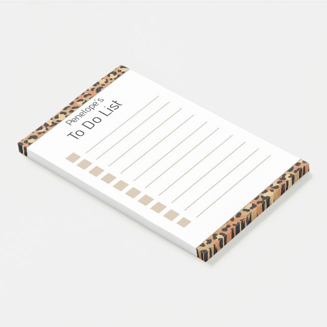 Personalised Faux Gold Glitter & White 4x6" Post-i Post-it Notes (Angled)