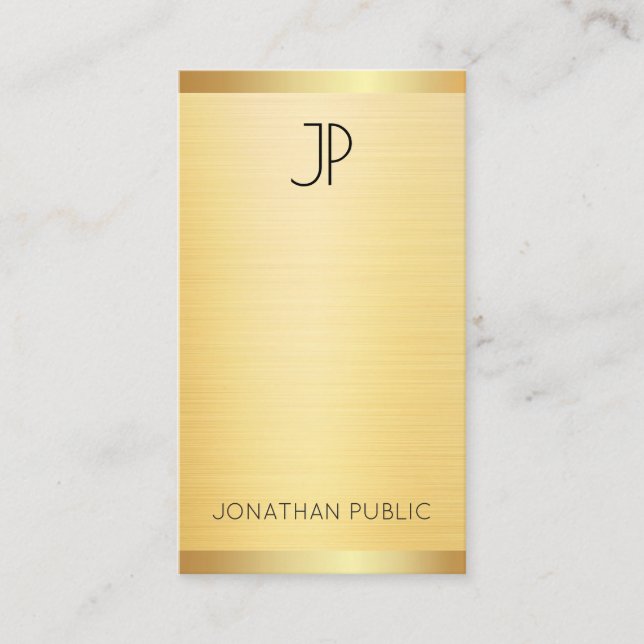 Personalised Faux Gold Modern Elegant Professional Business Card (Front)