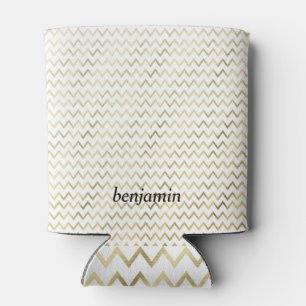 Personalised Faux Gold Zig-Zag Pattern Can Cooler