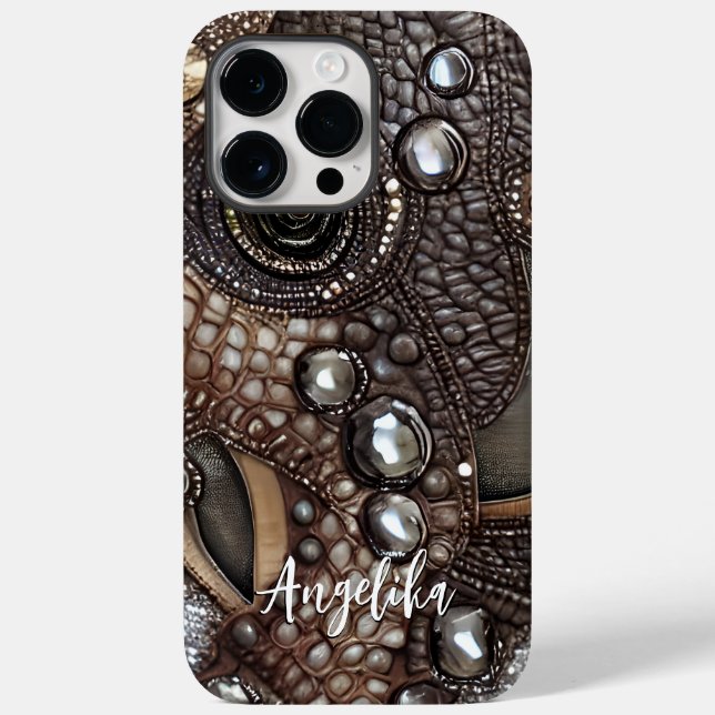 Personalised Faux Leather Abstract Minimalist  Case-Mate iPhone Case (Back)