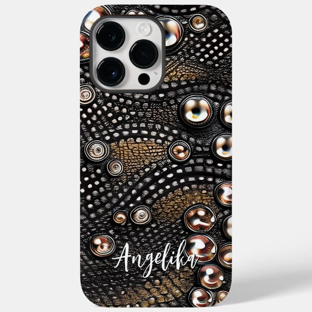 Personalised Faux Leather Abstract Minimalist Case-Mate iPhone Case (Back)