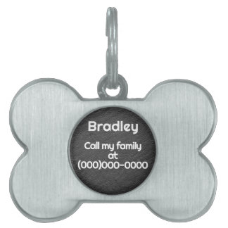 Personalised Faux Leather Black Pet ID Tag
