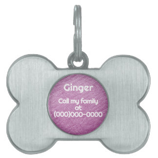 Personalised Faux Leather Lilac Pet ID Tag