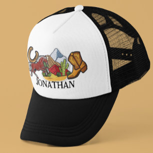 Personalised Faux Patches Cowboy Gift  Trucker Hat