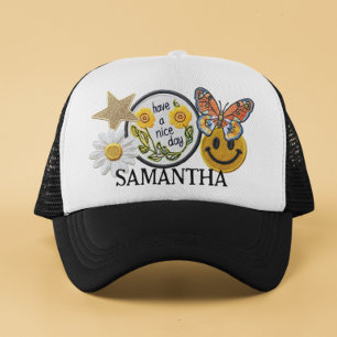 Personalised Faux Patches Trendy Layered Gift Trucker Hat
