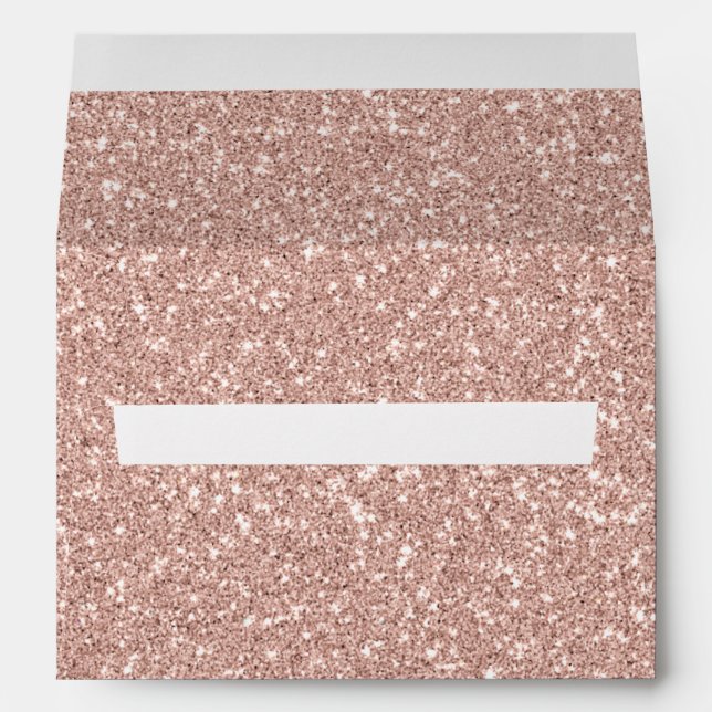 Personalised Faux Rose Gold Glitter Envelope (Back (Bottom))