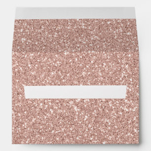 Personalised Faux Rose Gold Glitter Envelope
