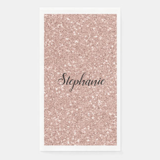 Personalised Faux Rose Gold Glitter Napkin