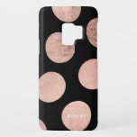 Personalised faux rose gold hand drawn polka dots Case-Mate samsung galaxy s9 case<br><div class="desc">A modern,  stylish and original custom and personalised hand drawn big polka dots pattern with chic and luxurious faux rose gold foil effect. The background colour is fully customisable</div>