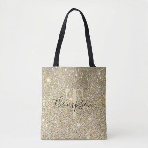 Personalised Faux Speckled Gold Glitter Tote Bag
